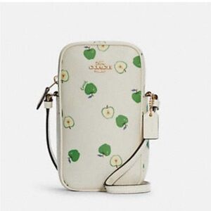 Coach crossbody leather bag wallet green apple print